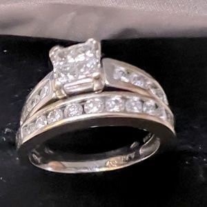 Jewelry 1-1/2 CT. Diamond Bridal Set in 14k White gold